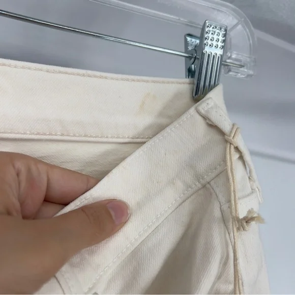 Mother The Twister Skimp Wide Leg Classic Denim Jeans in Cream Puff 28 NWT - Picture 8 of 12